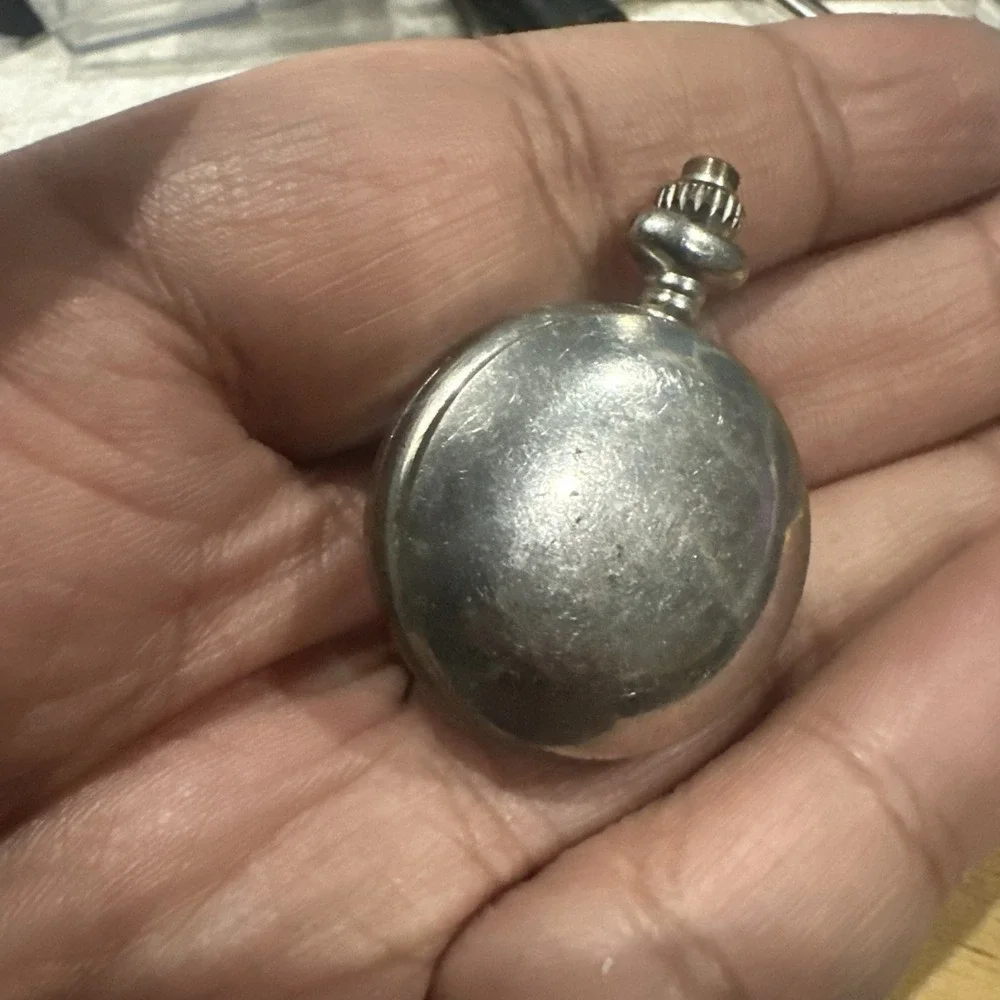 Works Vintage MULLINGAR PEWTER  Silver Tone Quartz Mini Pocket Watch 27mm Runs